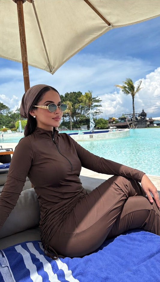 Burkini 3 pièces ELYA — Chocolat